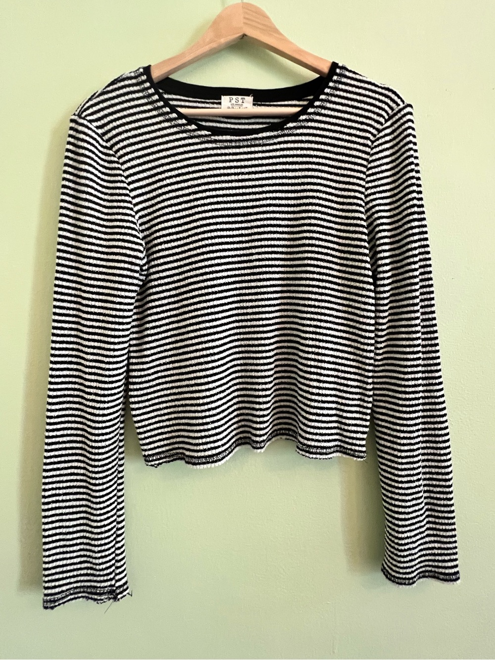 Urban Outfitters Project Social Tee Navy White Striped Knit Sweater Top, Large